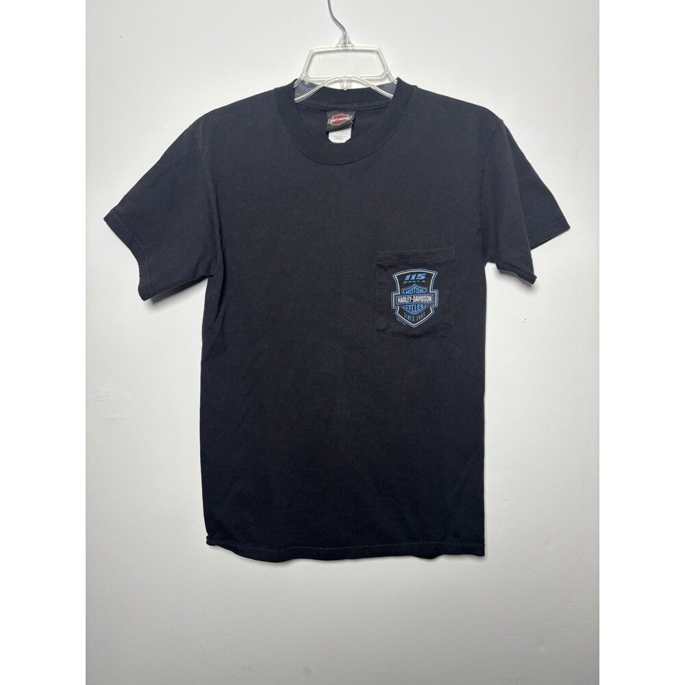 Harley Davidson Women’s S Black Pocket T-Shirt Tee Bristol, VA Biker